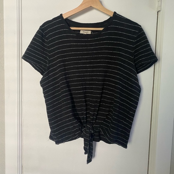 Madewell Modern Tie-Front Top in Stripe - Picture 6 of 6